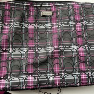 Coach Purple Tartan Laptop Sleeve/padded case EUC